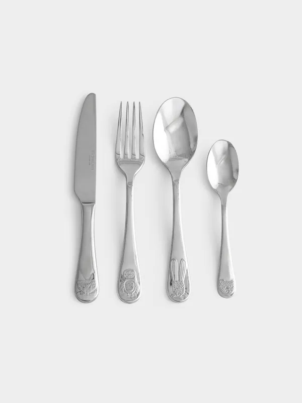 Cutlery, children's, 1 Persian, 4 pr, steel, Animals, Zoo, image-0