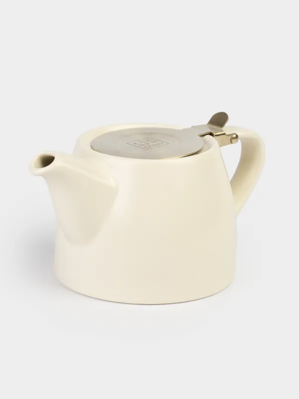 Teapot, 500 ml, ceramic / steel, milky-golden, Kettle ceramo, image-3