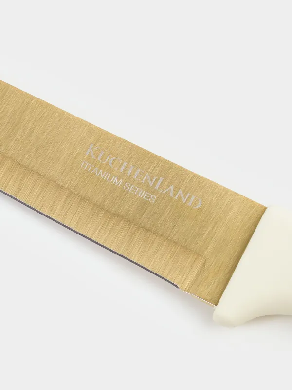 Slicing knife, 13 cm, with case, steel / plastic, milky gold, Regular gold, image-2