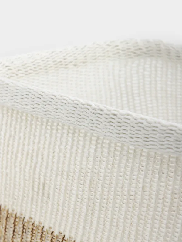 Storage basket, 33x22x17 cm, polyester, rectangular, milky beige, Crochet, image-4