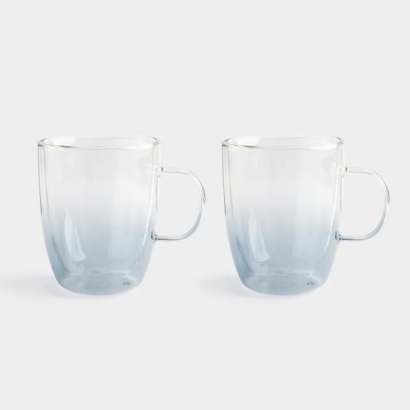 Mug, 440 ml, 2 pcs, glass B, gray gradient, Air gradient, image-1