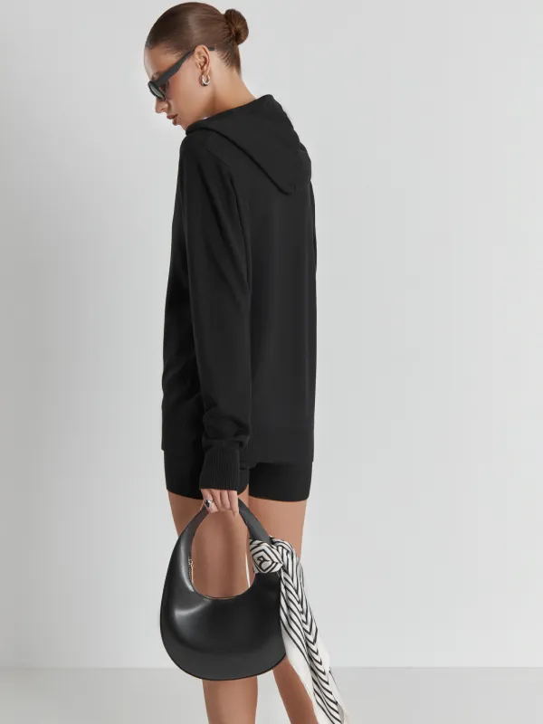 Women's hoodie, size S, viscose / polyamide, black, Camilla, image-2