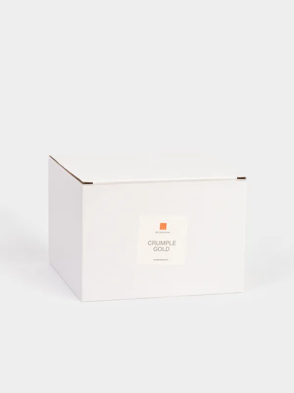 Tea pair, 1 person, 2 items, 350 ml, porcelain P, with golden edging, Wavy edge, Crumple gold, image-5