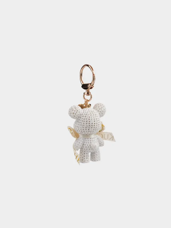 Keychain, 11 cm, plastic / metal, milky, Bear, Bear, image-1
