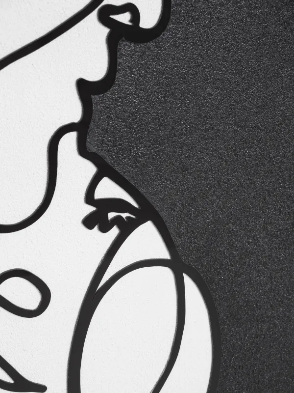 Framed painting, 60x80 cm, canvas, black and white, Faces, Face, image-1