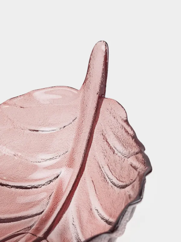 Fruit bowl, 28x15 cm, glass, color, Leaf, Curvy, image-2