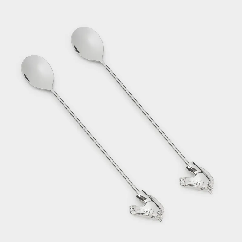Dessert spoon, 15 cm, 2 pcs, steel, Horse, Horse silver