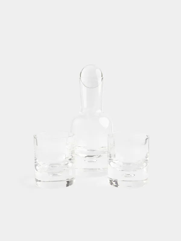 Drink set, 2 pers, 3 items, decanter / glasses, Glass, Bubble, Dew, image-1