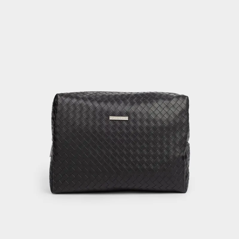 Makeup bag, 27х19 cm, polyurethane, black, Sennit