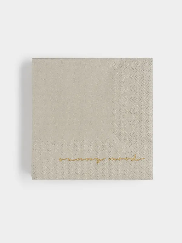 Paper napkins, 21x21 cm, 20 pcs, square, beige, Sunny mood, Scroll, image-0