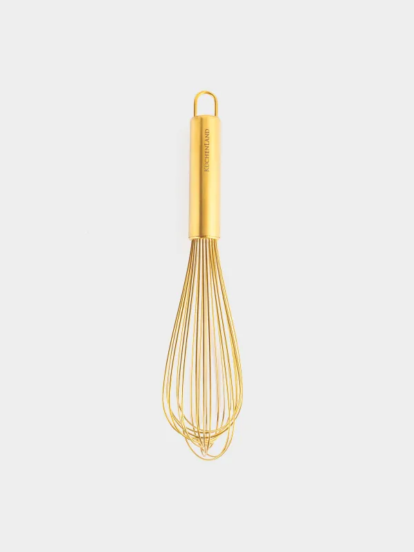 Whisk, 30 cm, steel, golden, Device gold, image-0