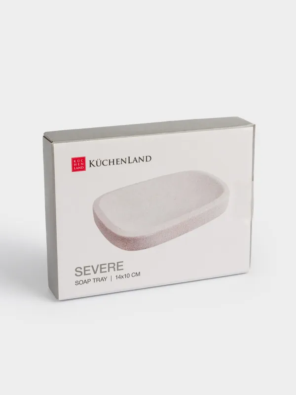 Soap dish, 14x10 cm, cement, rectangular, sand, Severe, image-3