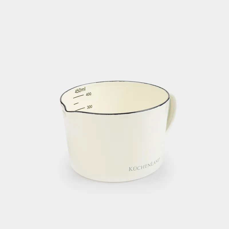 Measuring Mug, 500 ml, enameled metal, milk, Nostalgia