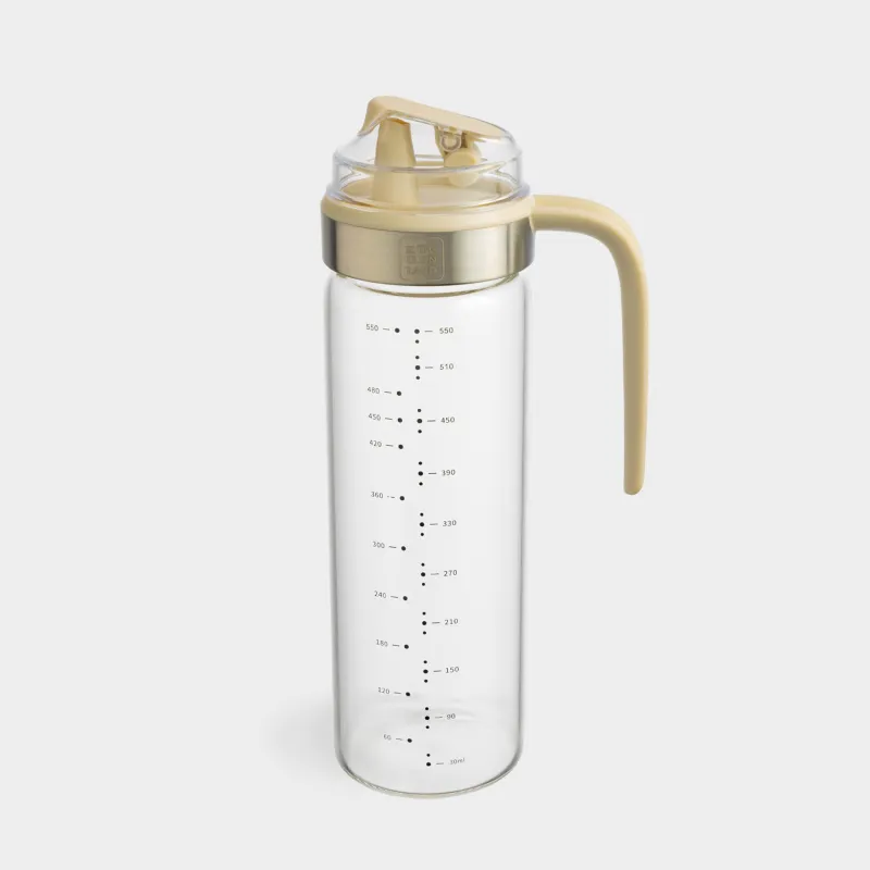 Oil or vinegar container, 550 ml, with handle, glass / plastic, milky, Milk kitchen