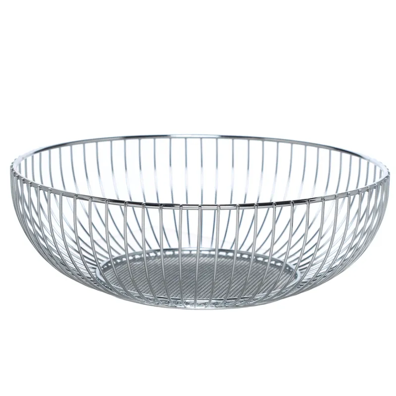 Fruit basket, 25 cm, metal, silver, Twist silver