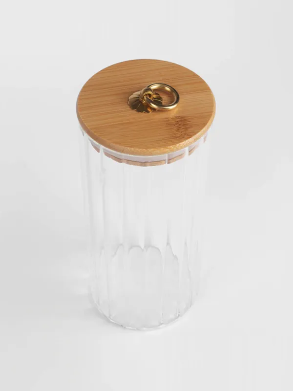 Can for bulk products, 1,1 l, glass B/ bamboo, Camellia, image-3