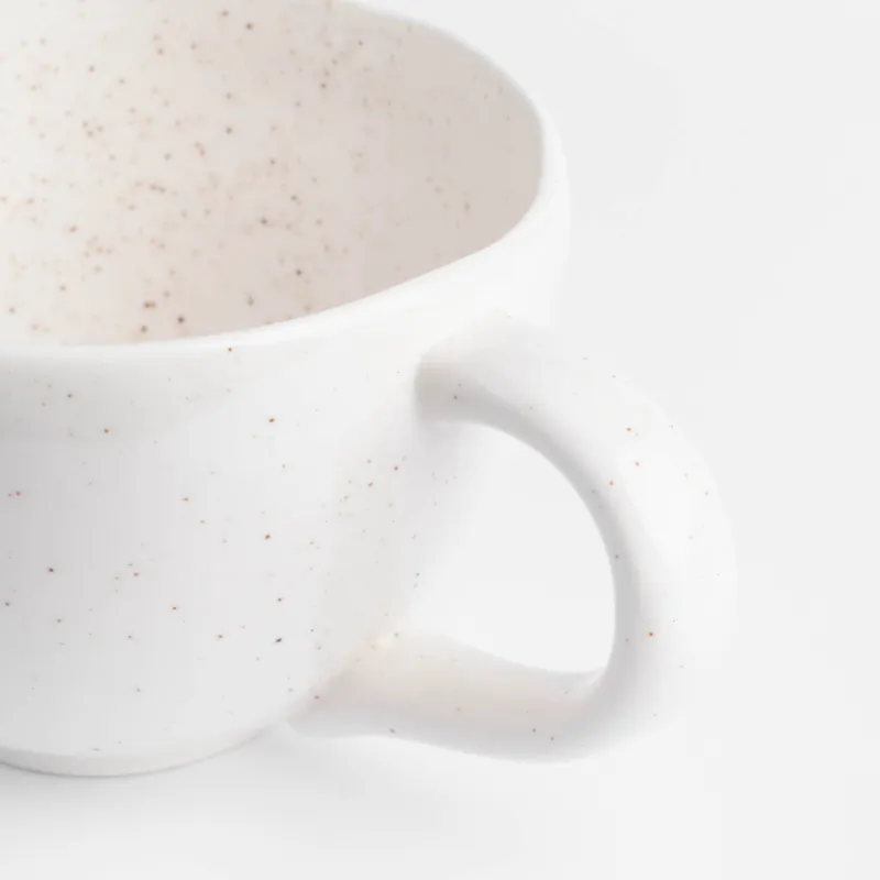 Mug, 450 ml, porcelain P, milk, speckled, I love you, Delicia, image-1