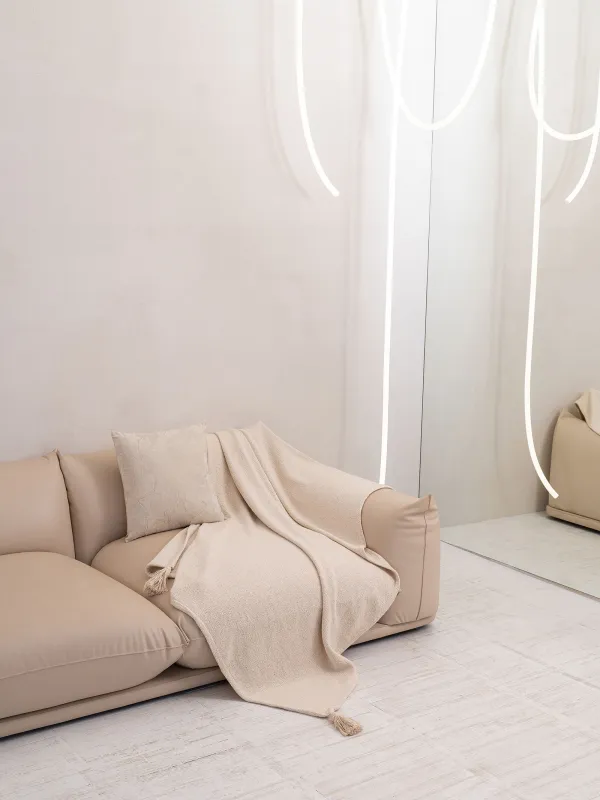 Decorative pillow, 45x45 cm, velvet, milky, Attitude, image-6