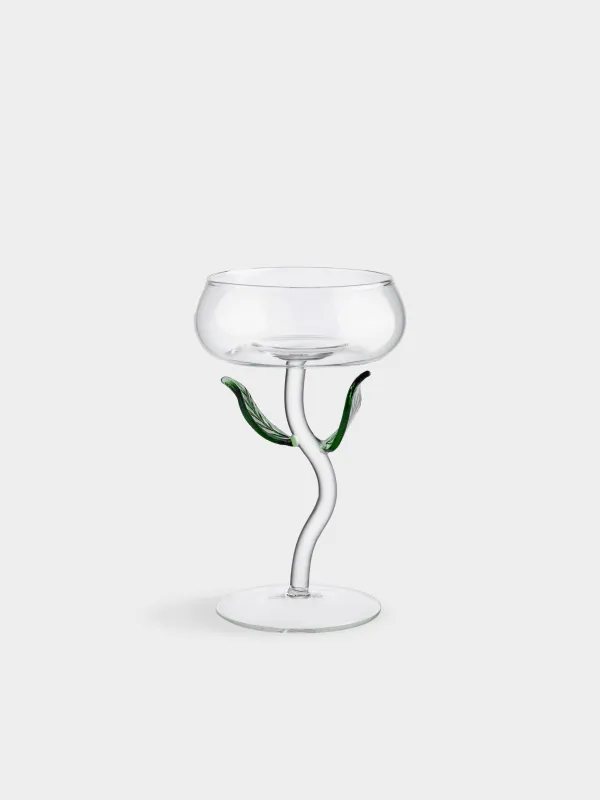 Drinking glass, 240 ml, glass B, Green leaves, Shape, image-0