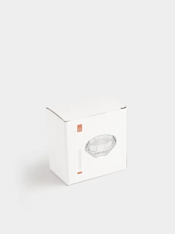 Candlestick, 7x3 cm, for tea candle, crystal glass, Diamond, Diamond, image-2