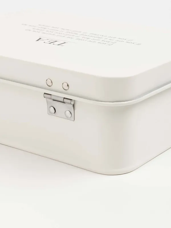 Tea storage box, 22x17 cm, 6 compartments, metal / wood, rectangular, milky, Course, image-4