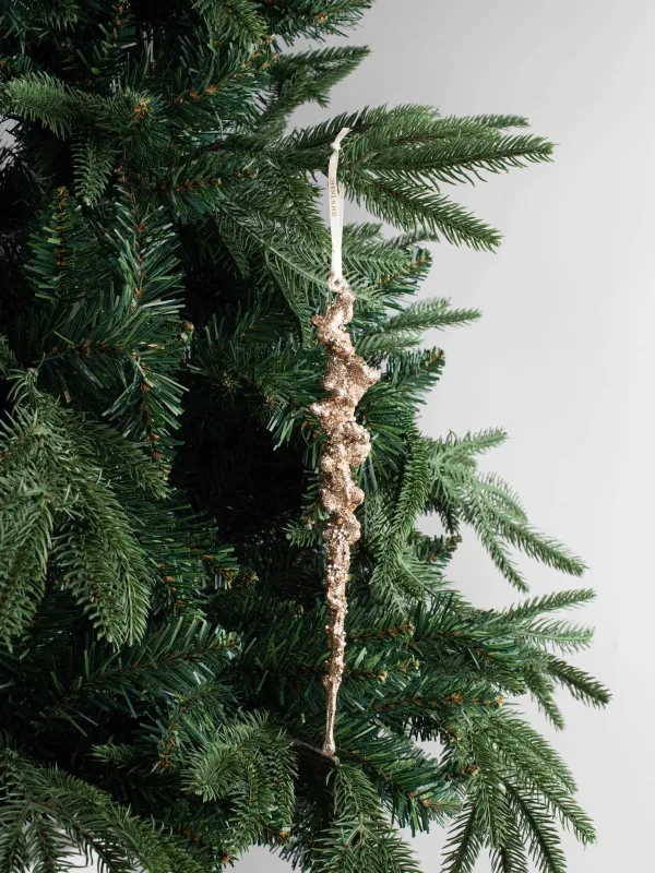 Christmas tree toy, 25 cm, acrylic, champagne, Icicle, Figure sparkle, image-3