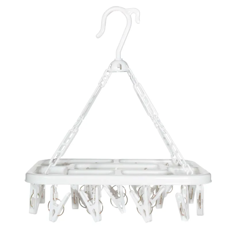 Sock and underwear dryer, 20 clothespins, hanging, plastic, Grey, Compact, image-0