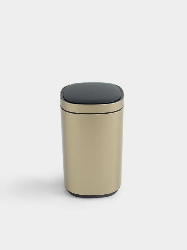 Trash can, 30 l, touch-sensitive, steel/plastic, gold, Sensor bin, image-0