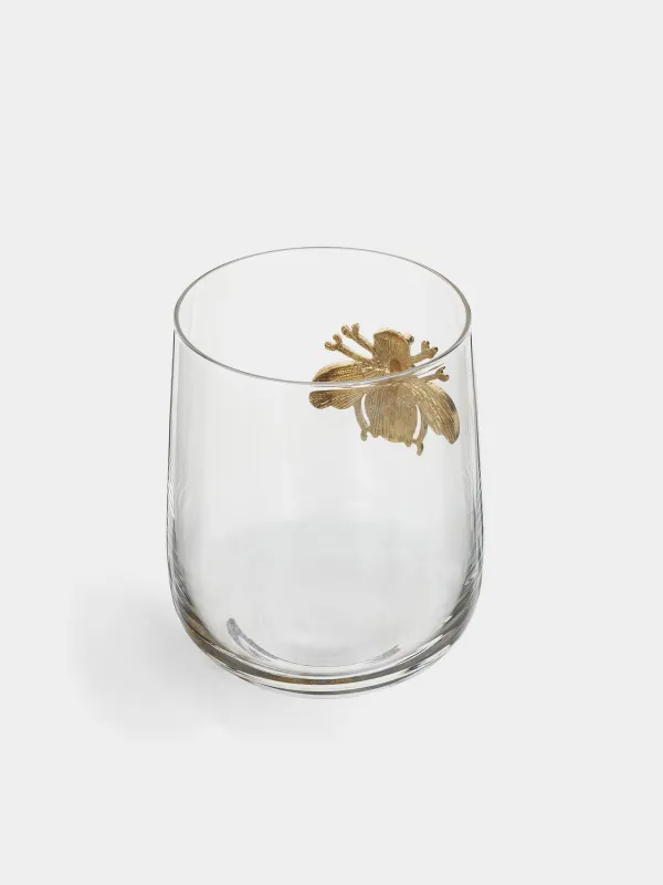 Drinking glass, 10 cm, 450 ml, glass / metal, Bumblebee, Lux elements, image-3