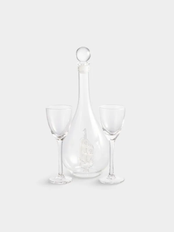 Drink set, 2 pers, 3 items, decanter / Drinking glass, Glass, Ship, Bar, image-1