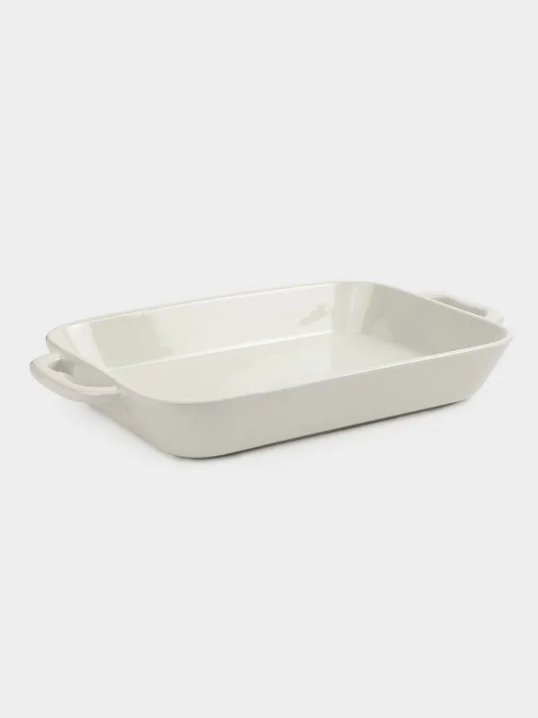 Baking dish, 34x24 cm, ceramic, rectangular, milk, Cakes ivory, image-3