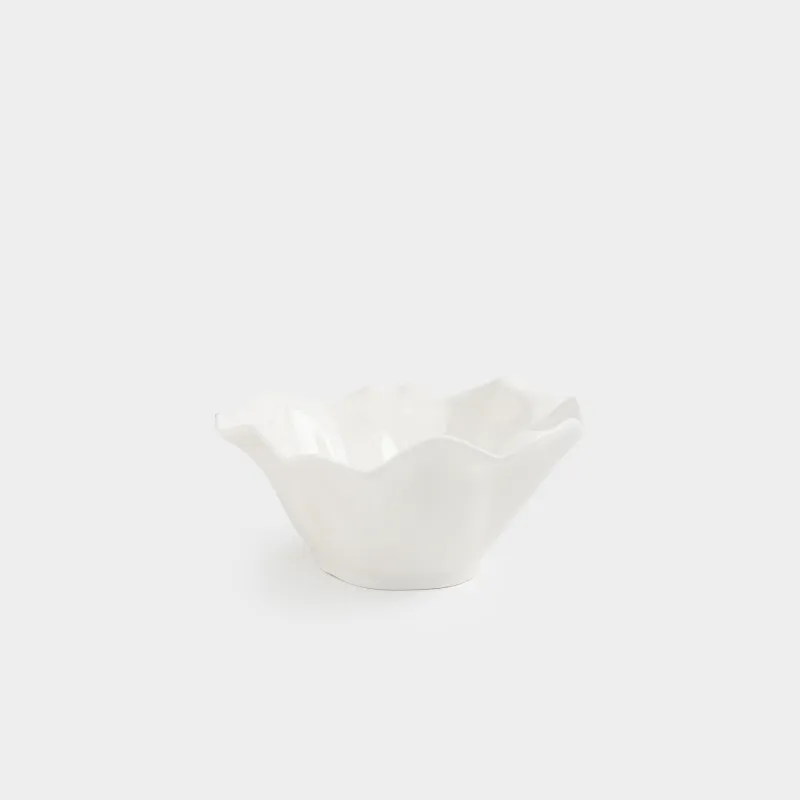 Salad bowl, 17x8 cm, 450 ml, porcelain N, milk, Crumpled effect, Crumple