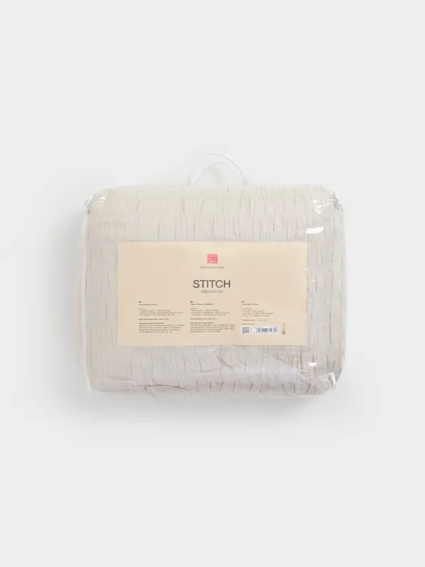 Bedspread, 220x240 cm, quilted, polyester / microfiber, beige-gray, Stripes, Stitch, image-5