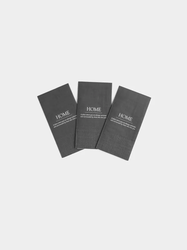 Paper napkins, 33x33 cm, 20 pcs, rectangular, black, Home, Course, image-2
