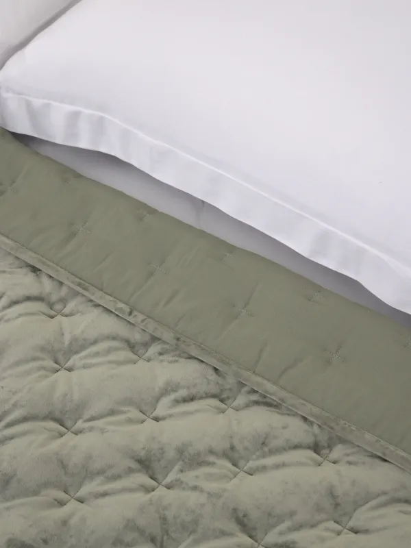 Bedspread, 220x240 cm, quilted, velvet/microfiber, green, Lines, Stitch velvet, image-3