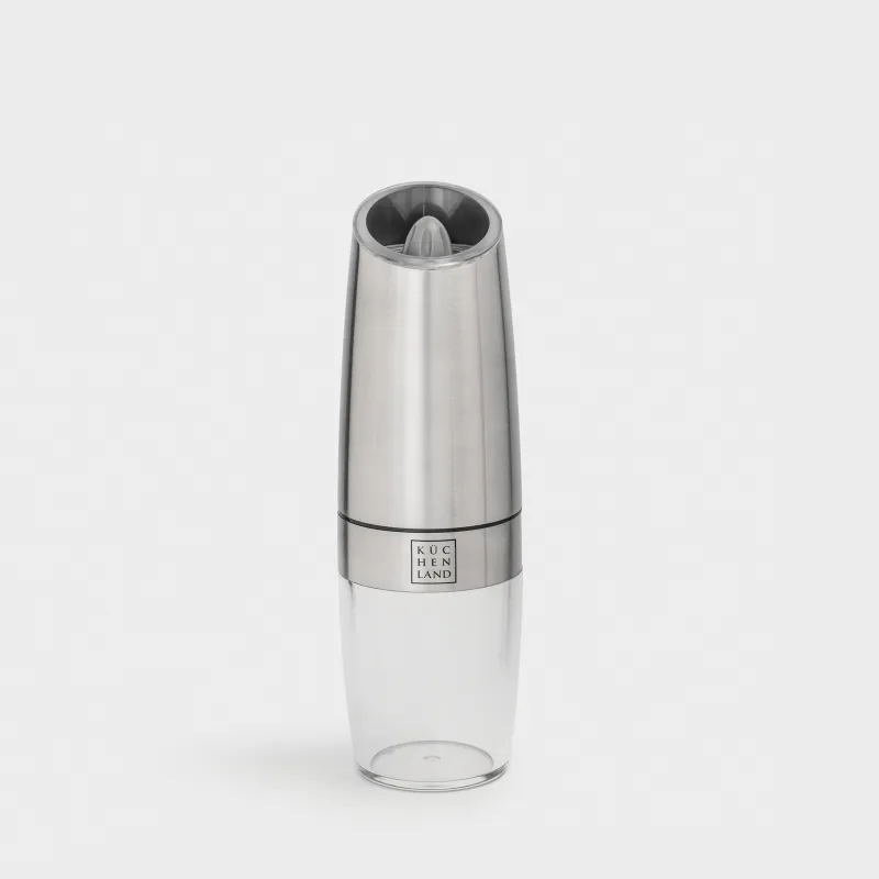 Spice mill, 20 cm, Gravity, Steel / Acrylic, LED W, Spicy