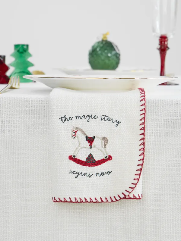 Tablecloth, 170x250 cm, with stitching, polyester, milky, Burlap, Gunny traditions, image-3