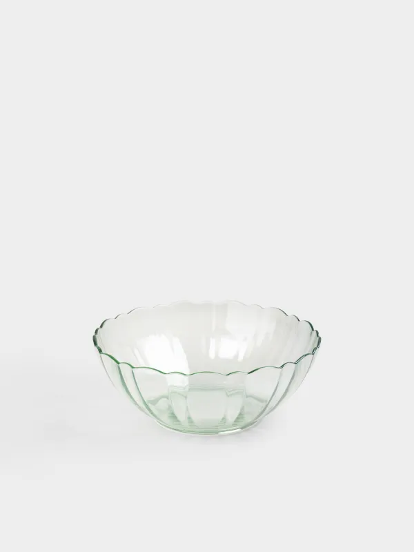 Salad bowl, 20x8 cm, 1.3 l, glass, green, Nelton color, image-1