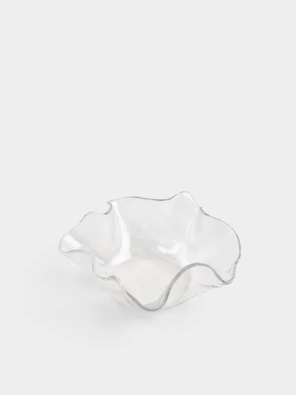 Salad bowl, 20x9 cm, 650 ml, glass, Wavy edges, Clear wave, image-1