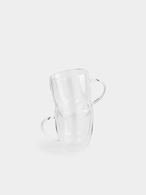 Tea set, 2 persons, 3 items, B glass / steel, golden, Air, image-5