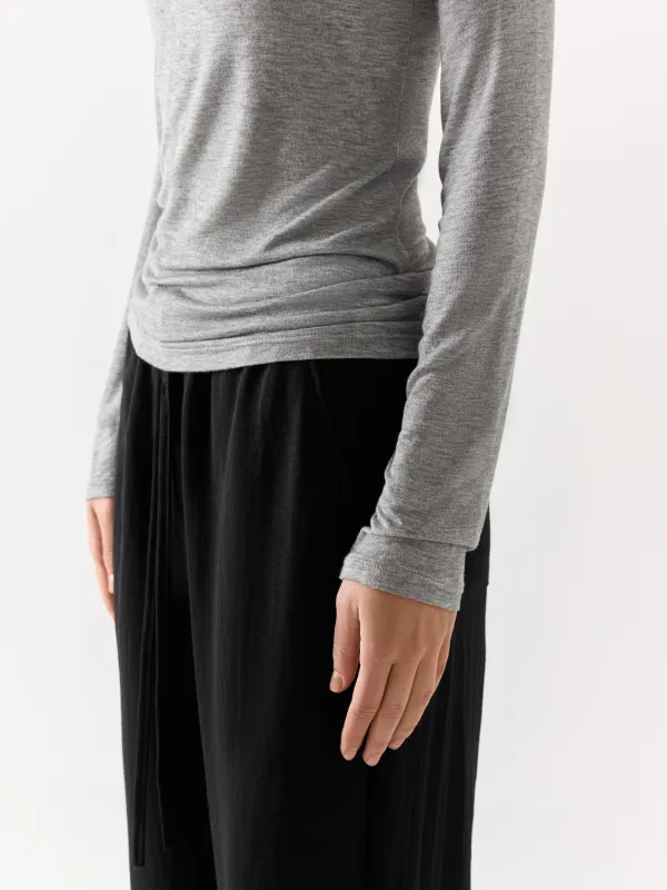 Women's longsleeve, homewear, size S, viscose, grey, Cristy, image-5