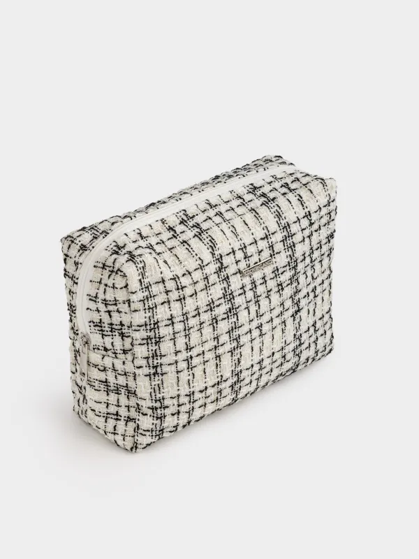 Makeup bag, 26x19 cm, Tweed, milky, Wenal, image-2