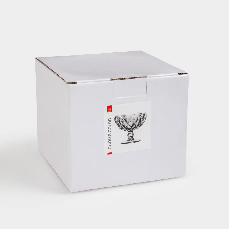 Cream bowl, 12 cm, 320 ml, glass R, grey, Rhomb color, image-3