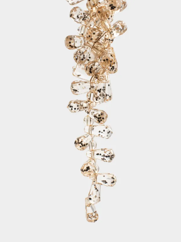 Christmas tree toy, 20 cm, acrylic, champagne, Icicle, Figure sparkle, image-2