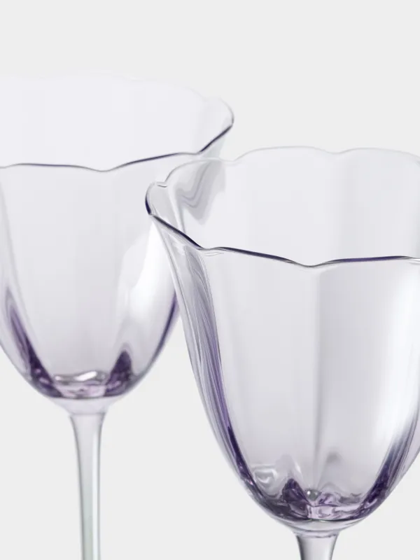 Drinking glass, 340 ml, 2 pcs, glass, purple-green, Flevertino, image-3