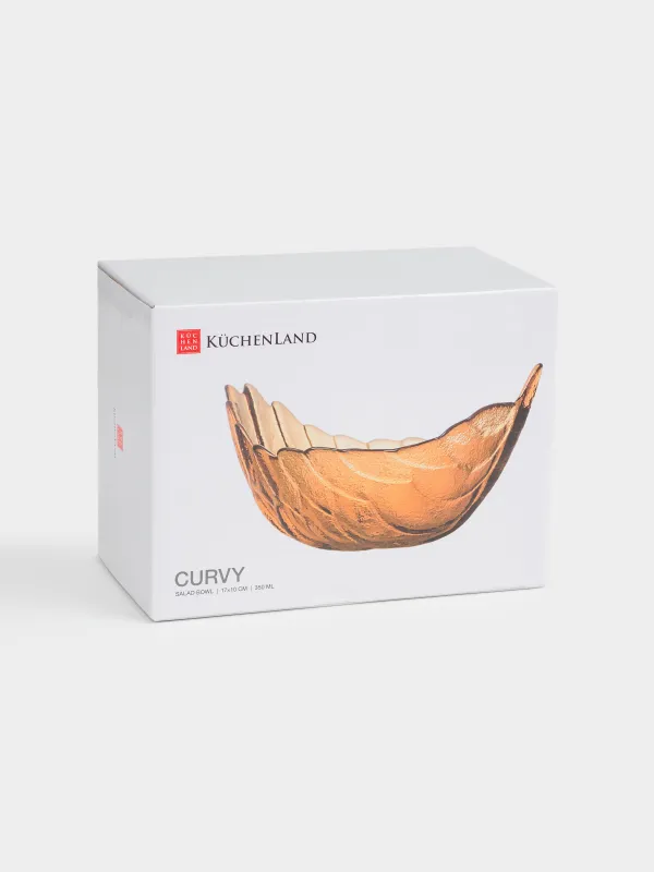 Salad bowl, 17x10 cm, ml, glass, color, Leaf, Curvy, image-5