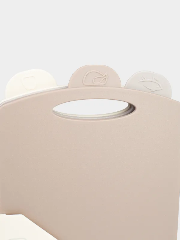 Cutting board, 31x20 cm, 3 pcs, in a stand, plastic, beige / brown, Soft kitchen, image-2