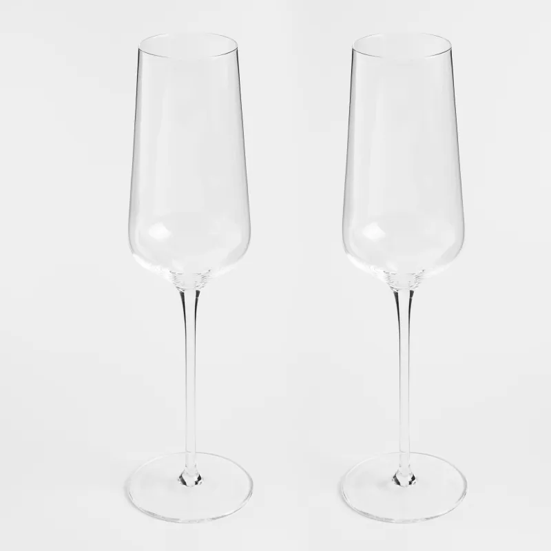 Champagne glass, 300 ml, 2 pcs, crystal glass, Ferentino, image-0