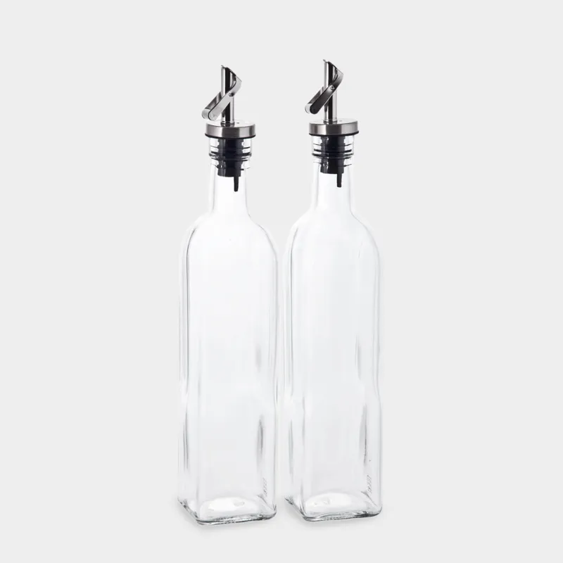 Oil and vinegar bottle, 500 ml, 2 pcs, glass / metal, Comfort