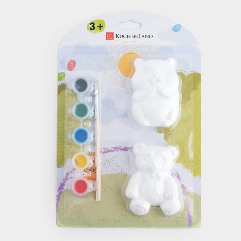 Set for creativity, 2 items, plaster, painting, Bear and hamster, Creative, image-2